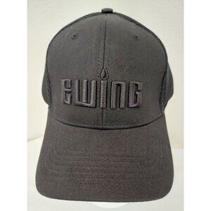 EWING Men's l/XL Fitted Black Baseball Cap Trucker Mesh Hat Indie Caps Brand